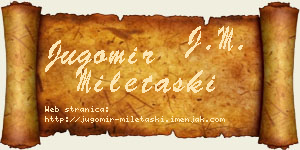 Jugomir Miletaški vizit kartica